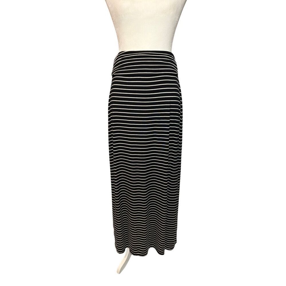 J. Crew black and white striped stretchy maxi skirt - XS